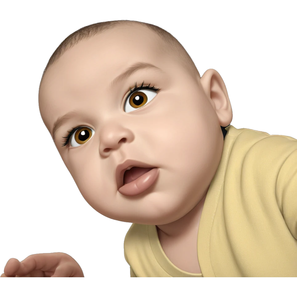 bald boy with striking lips emoji