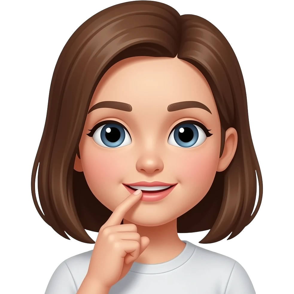 Girl face biting finger emoji