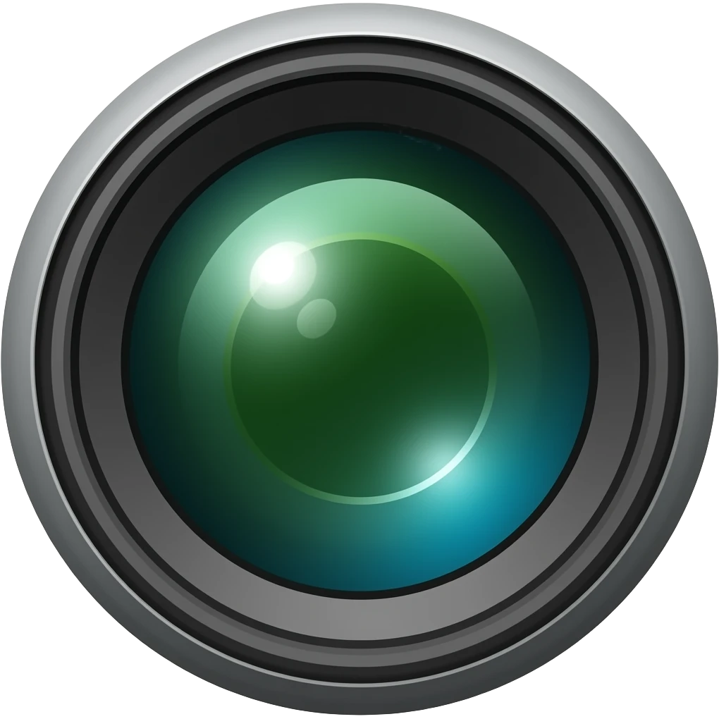 Green circle camera lens  emoji