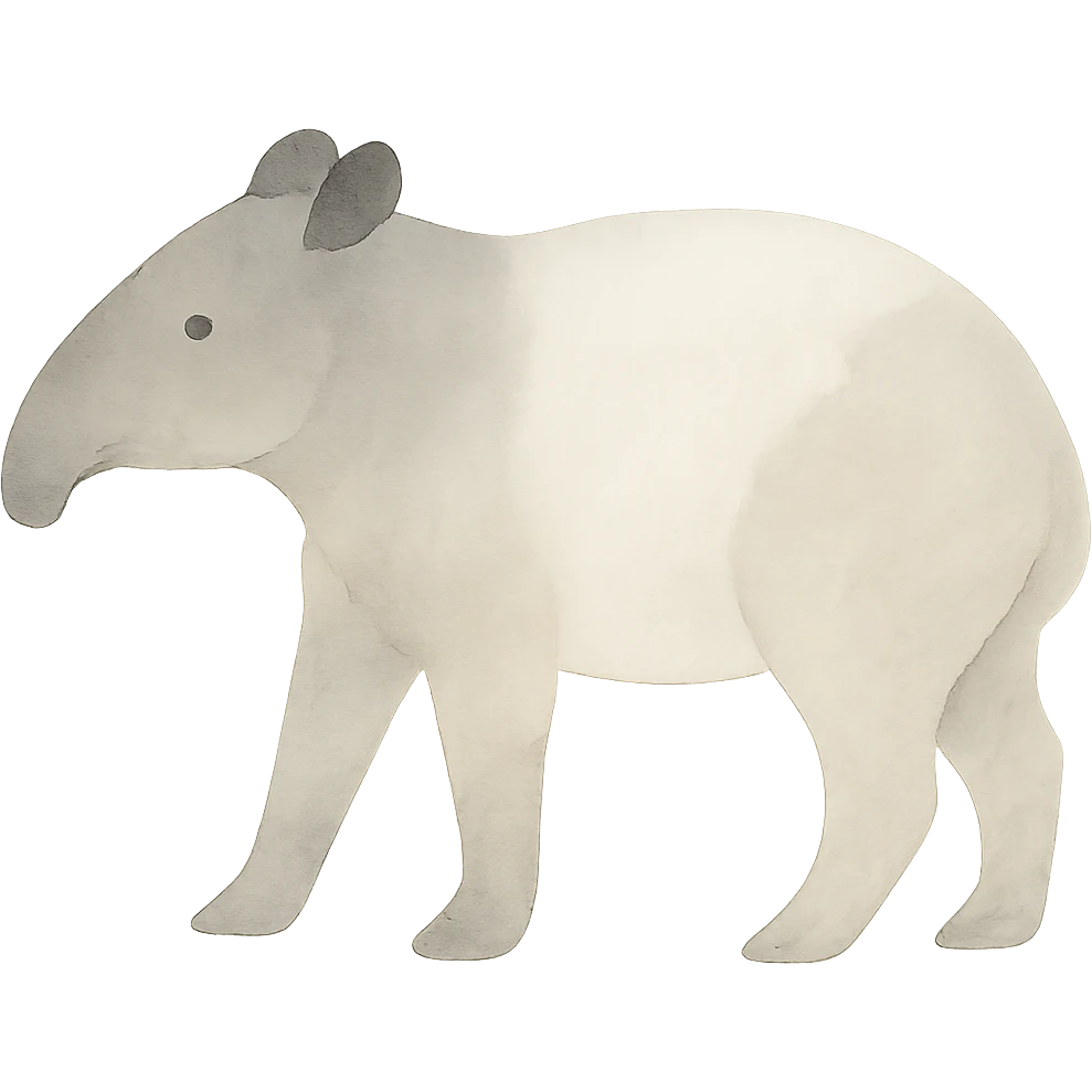 a tapir in a watercolor art style, soft and painterly emoji