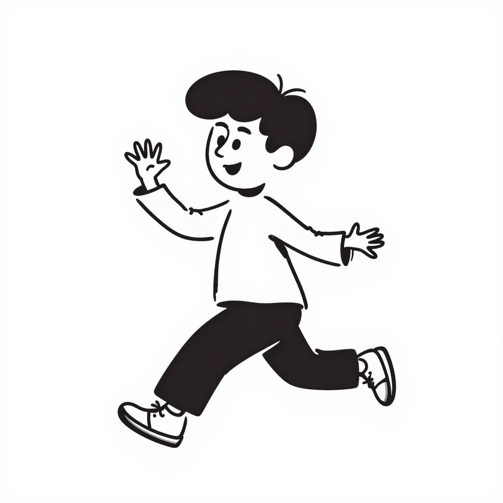 a boy, hand-drawn doodle style emoji