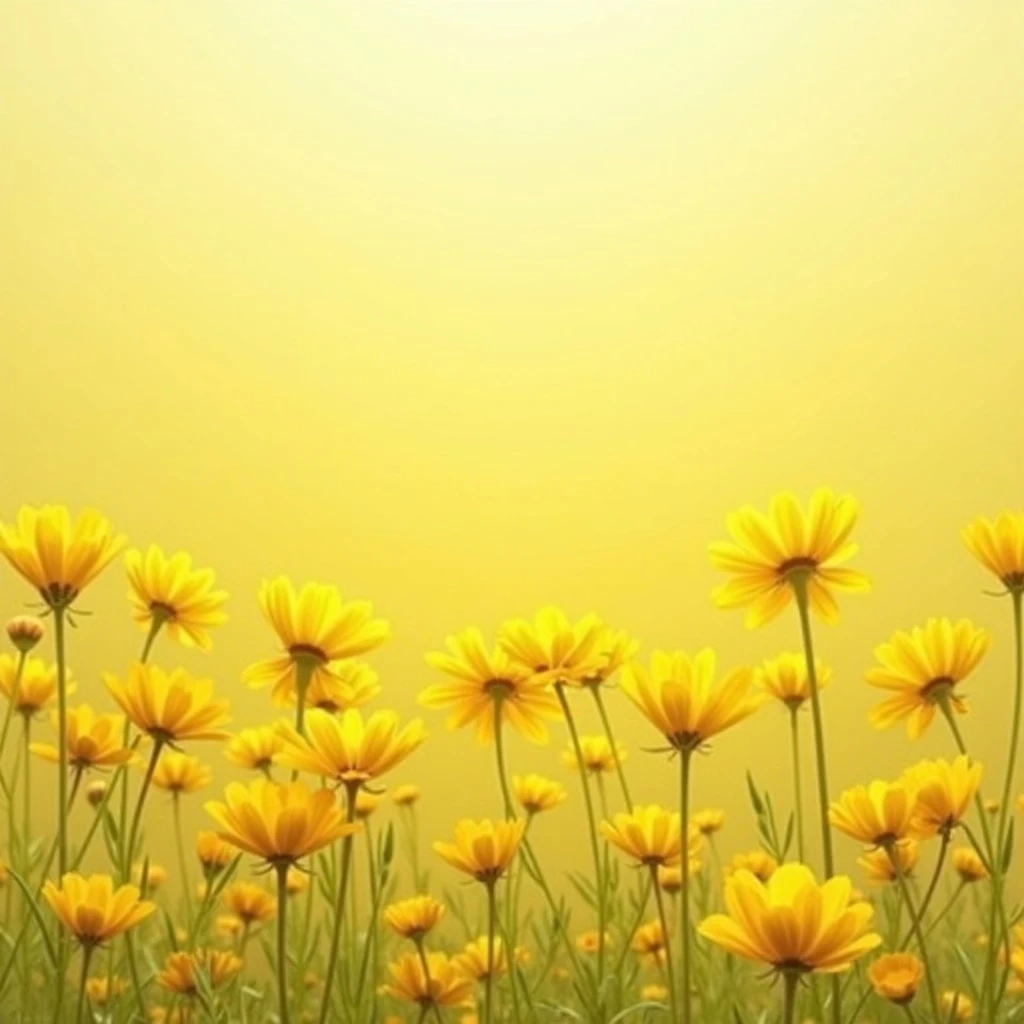 yellow wildflowers with enhanced volume, strong emphasis on three-dimensionality, light and shadow, and depth, clean modern background, photo-inspired emoji