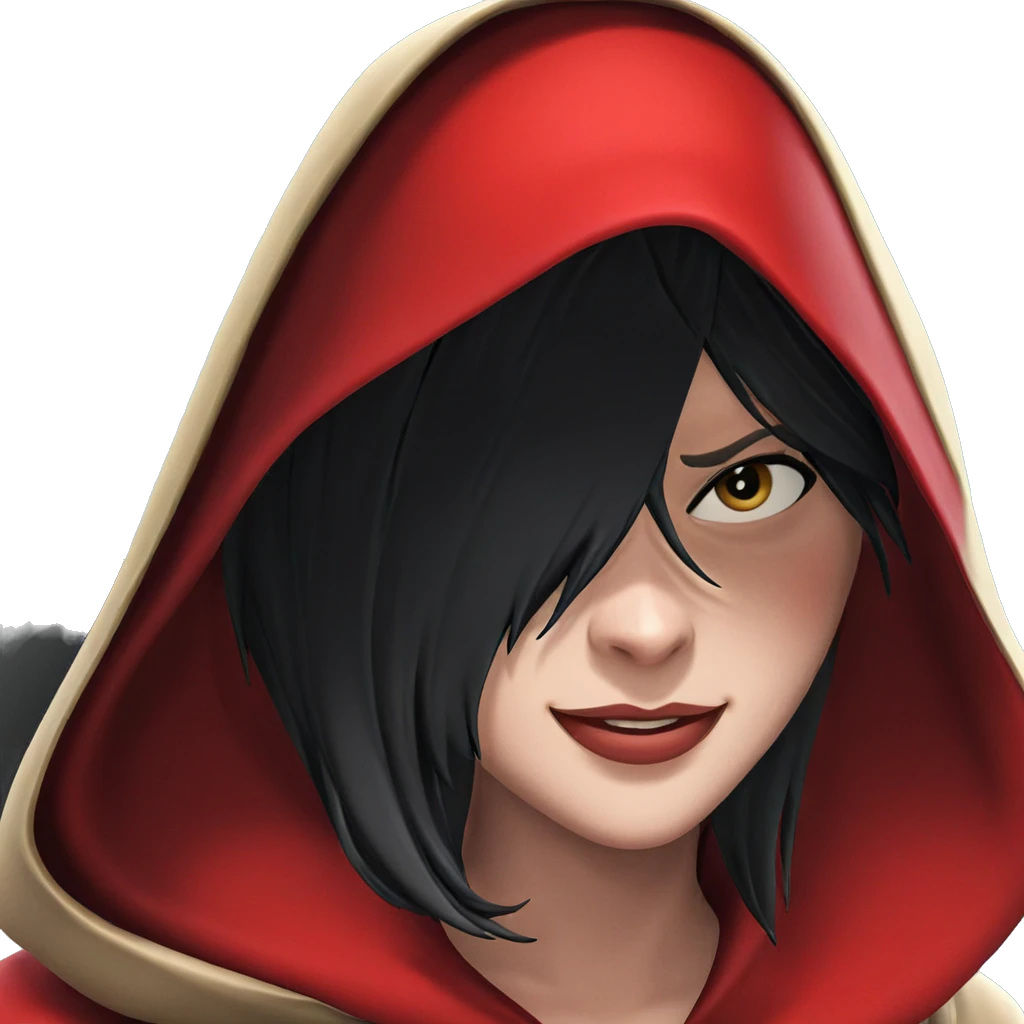 smiling girl in hooded mask emoji