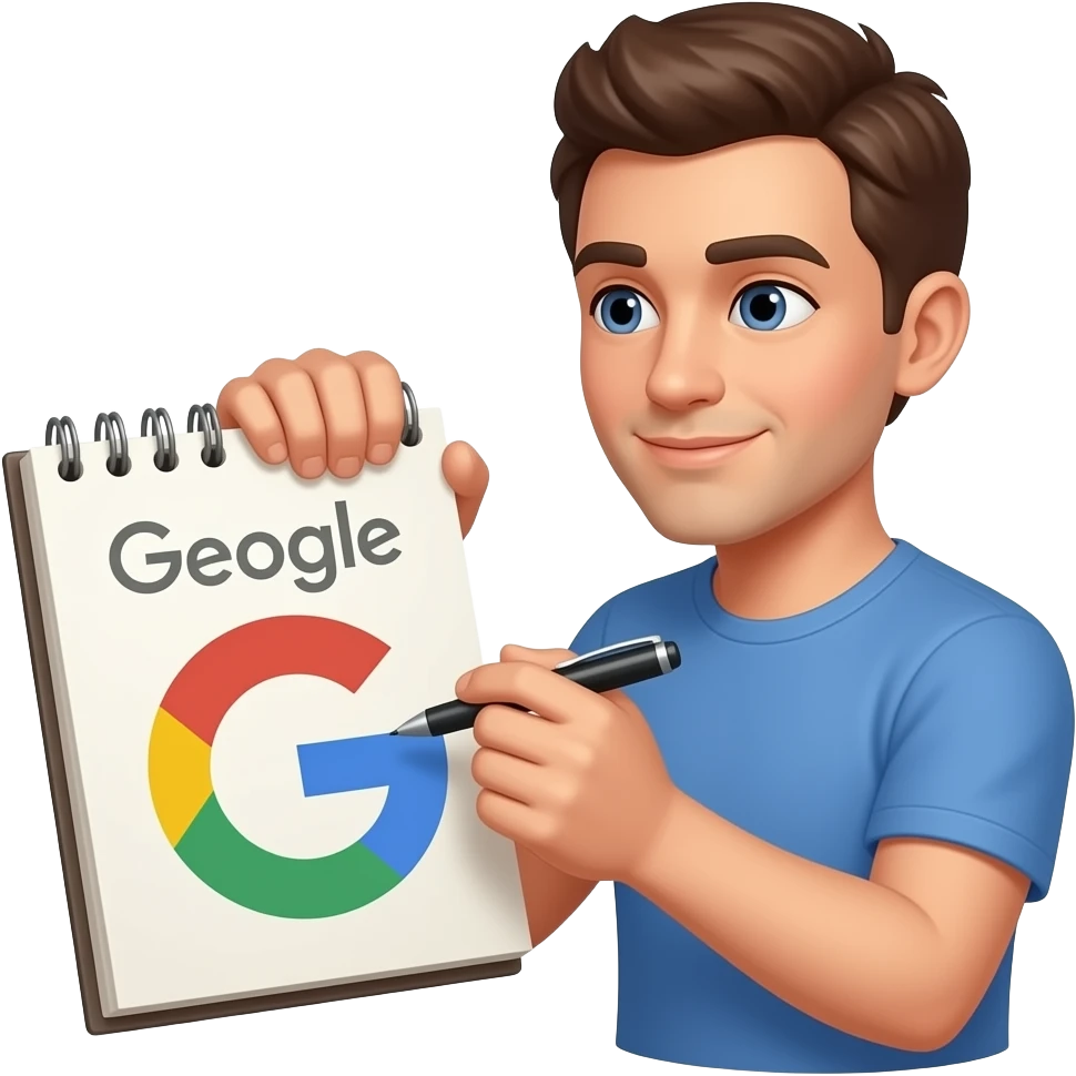 Draw a person drawing the Google Gemini logo. emoji
