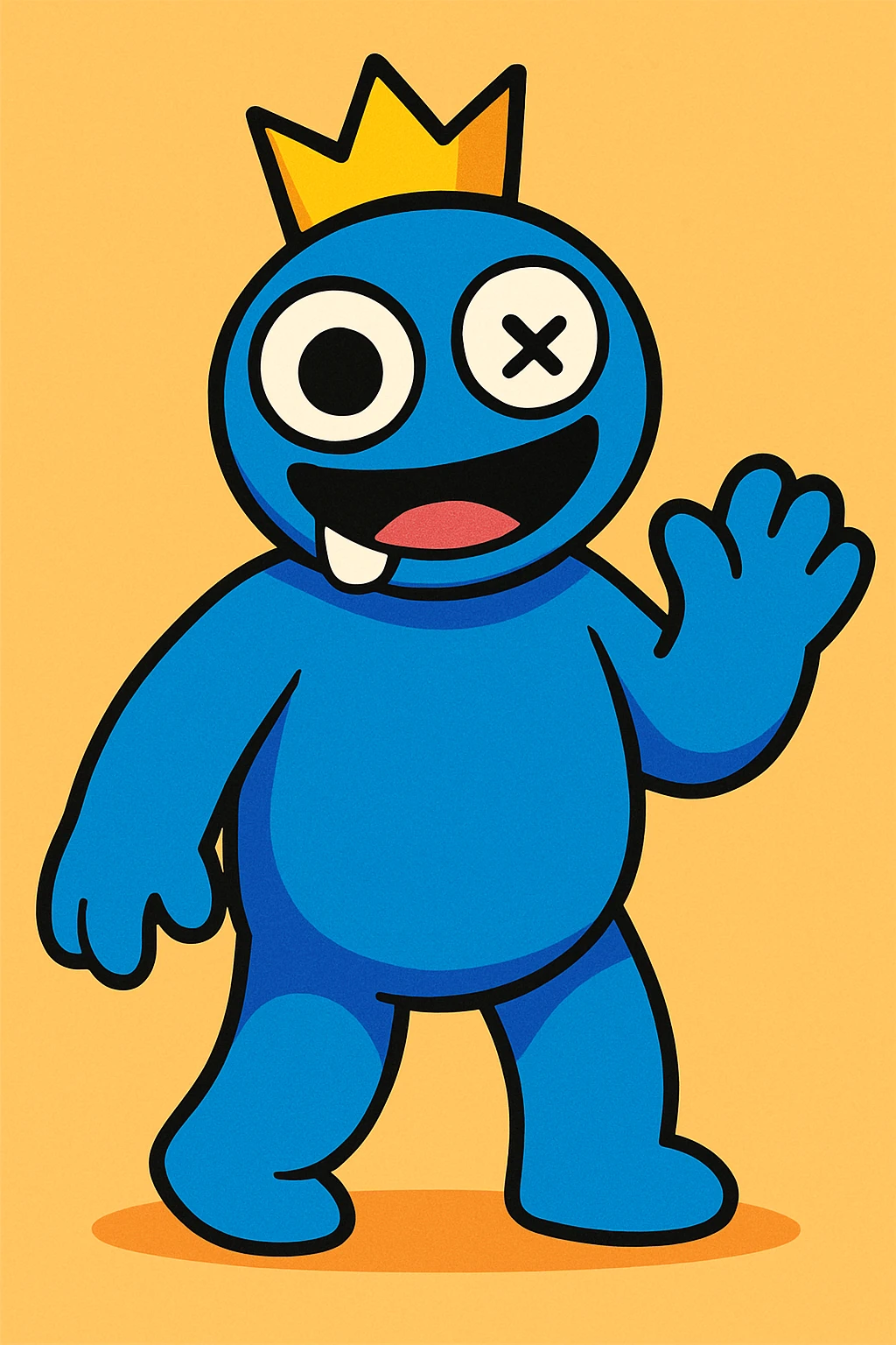 Rainbow Friends Blue character, vibrant cartoon style, full body, friendly expression, simple background emoji