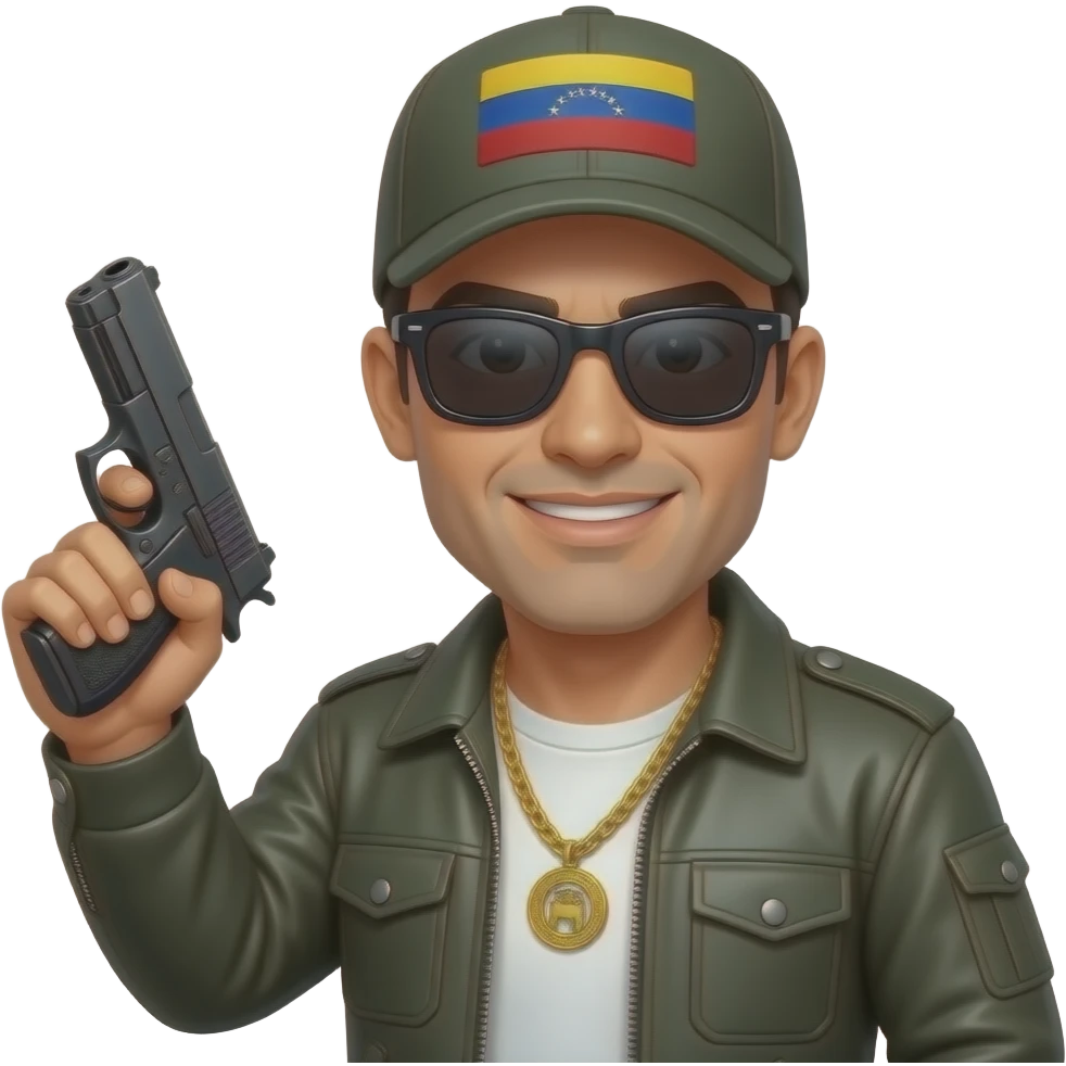 Un malandro flow Venezuela con una glock y unos lentes de sky emoji