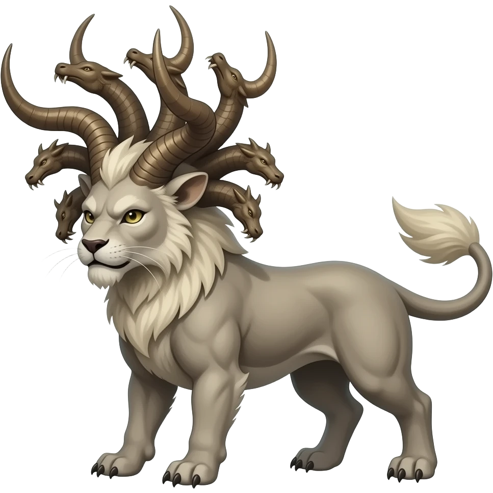 A beast with seven different heads emoji