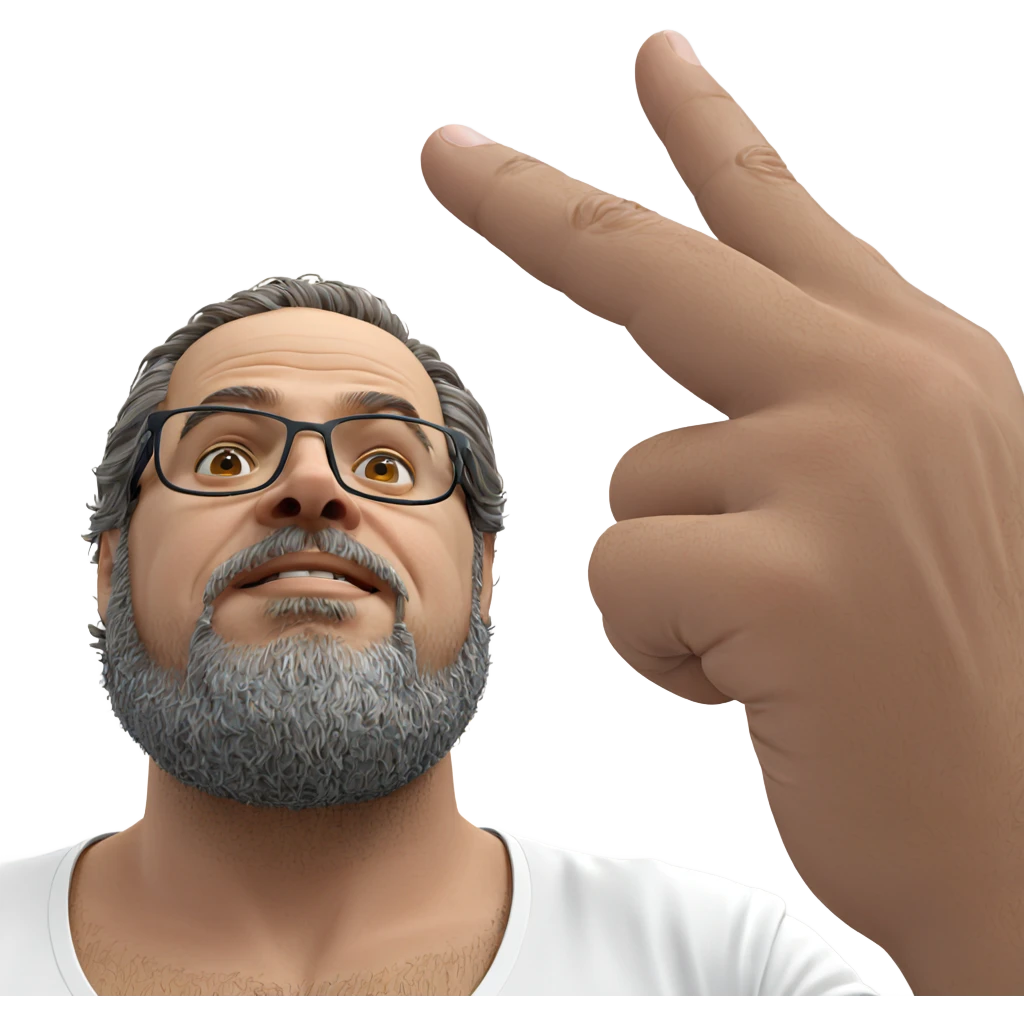 bearded man in white shirt emoji