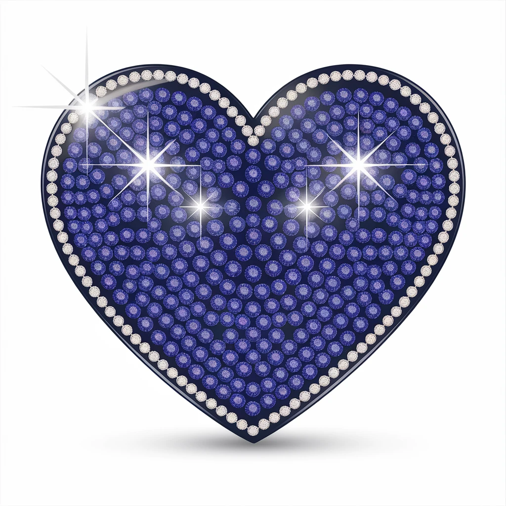 heart with a sparkling sapphire pattern emoji