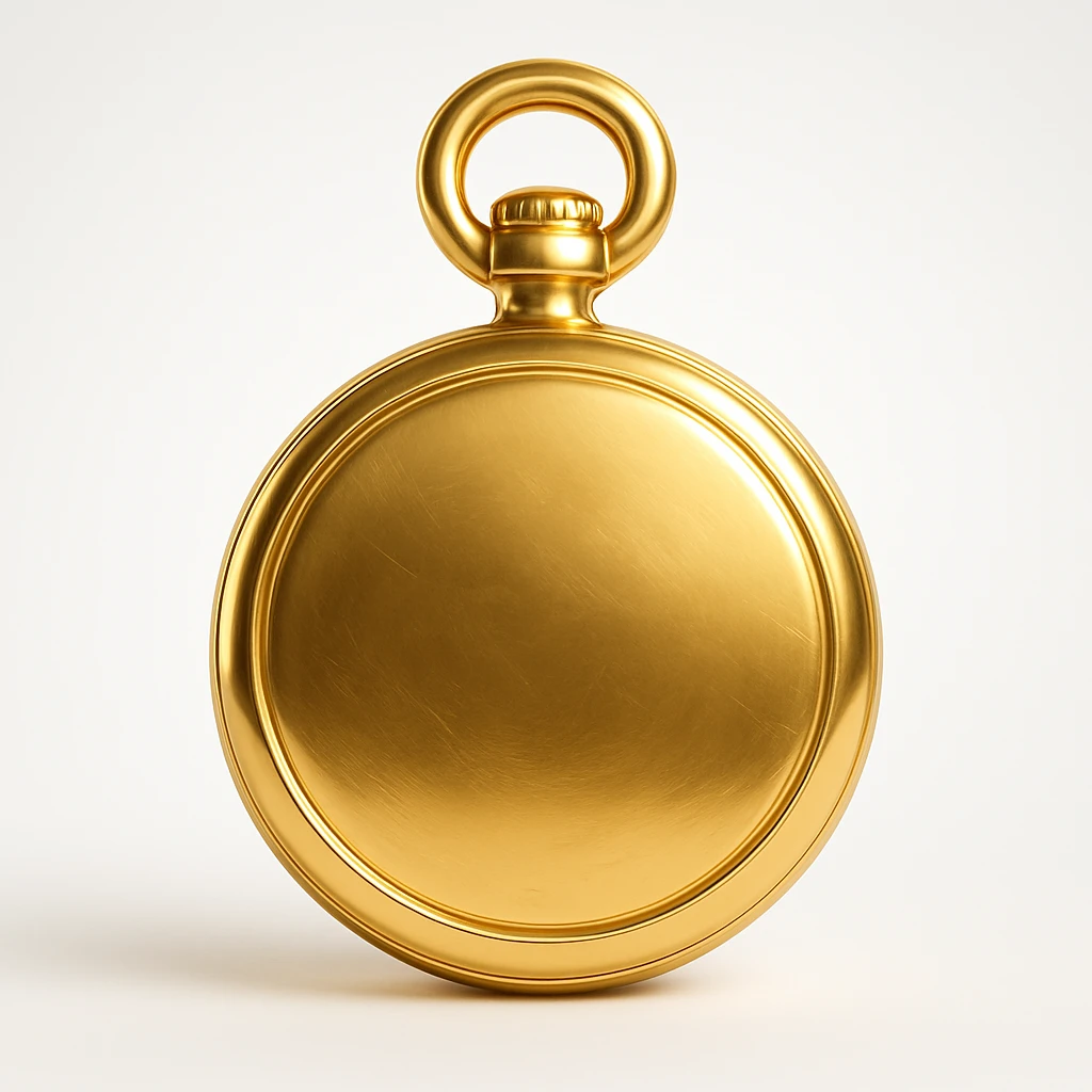 type "momento" but gold, front view emoji