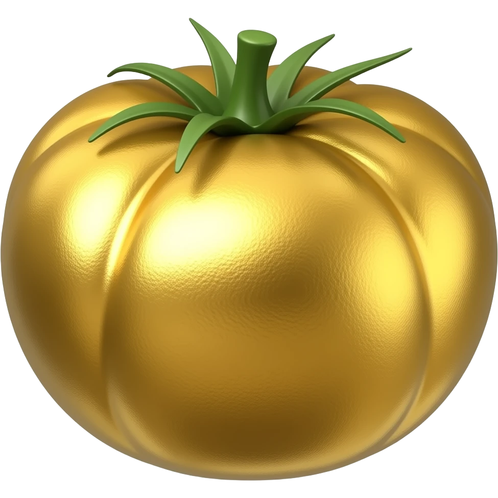 Tomato made with shining gold emoji