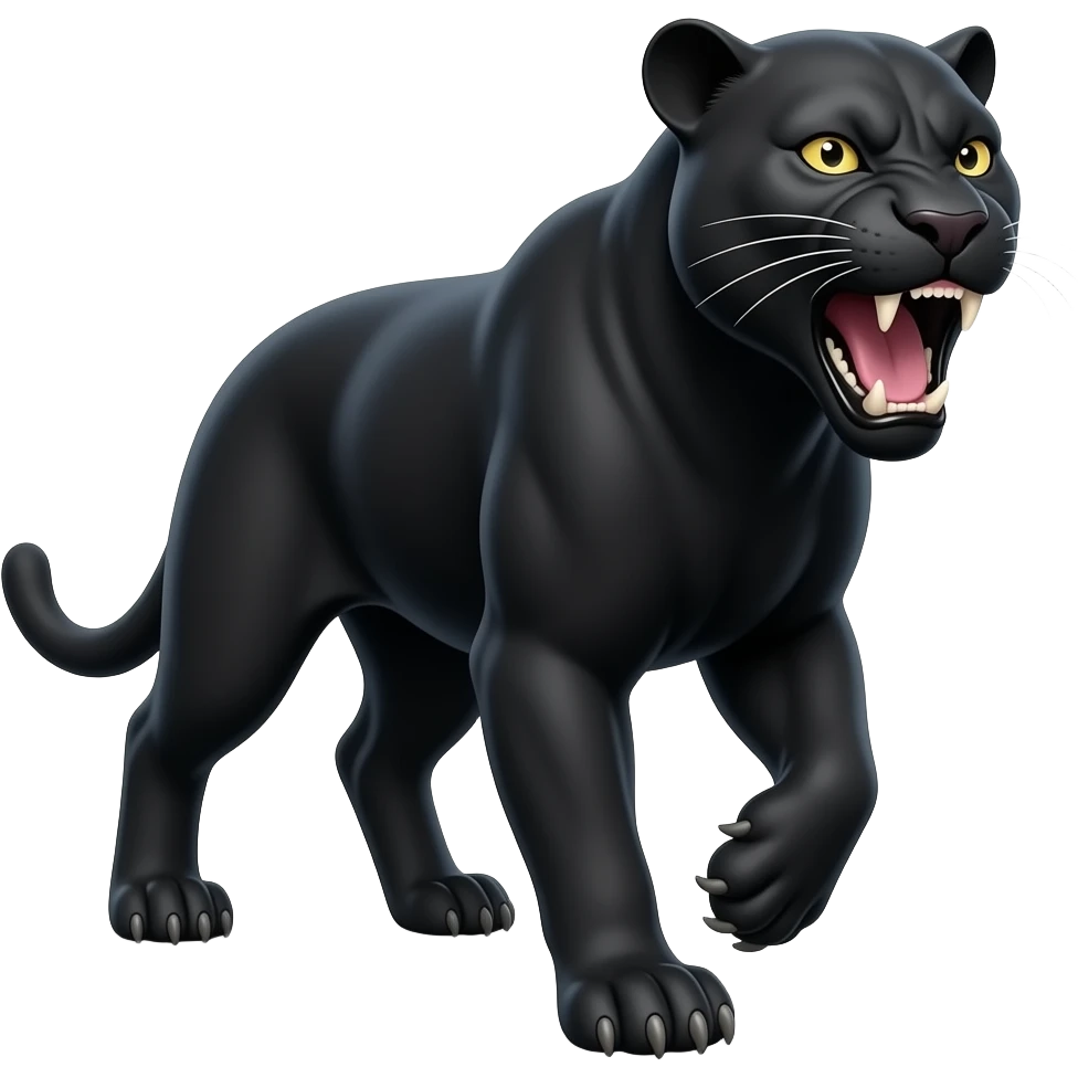 Realistic Black panther roaring emoji emoji