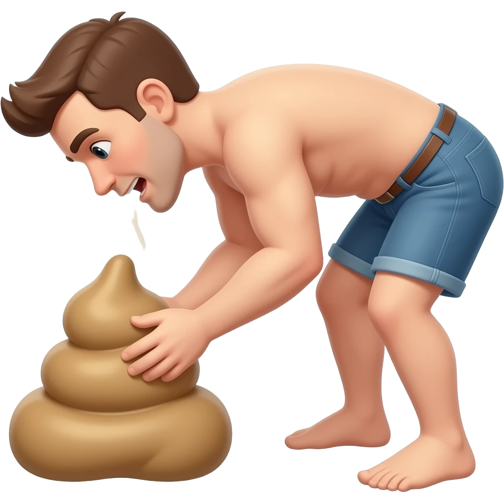 Man pooping out of his **** emoji