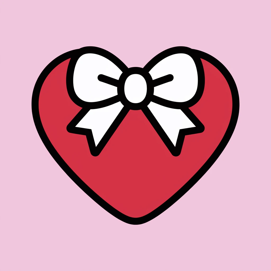 heart emoji with a bow emoji