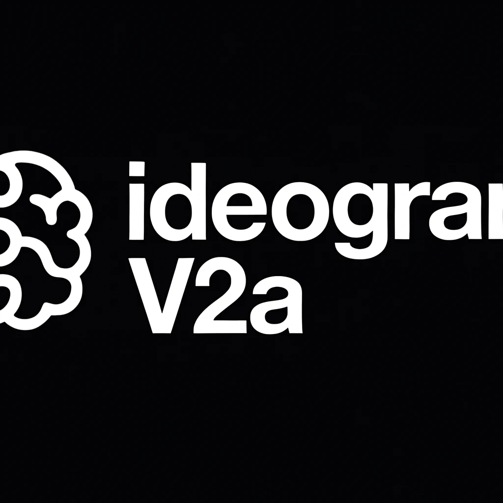 recreate this logo with text of "ideogram V2a" emoji