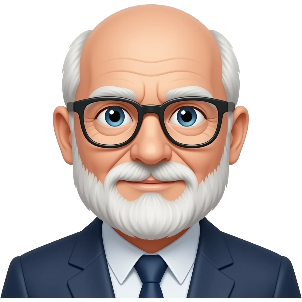 old man with thinning white hair, beard, and glasses emoji