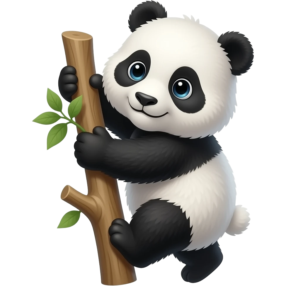 Cute panda climbing emoji