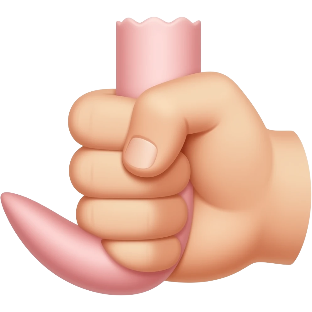 Hand gripping a penis hard emoji