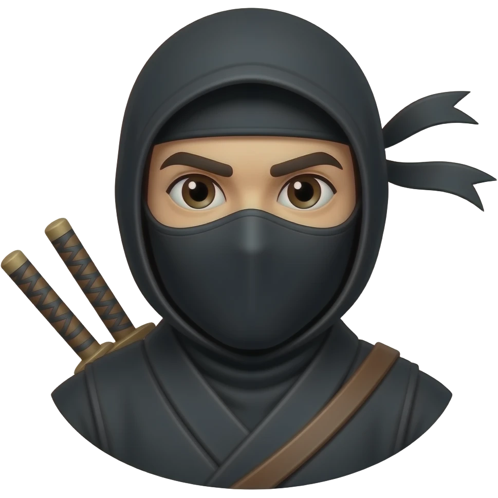 Black ninja emoji representing YN’s emoji