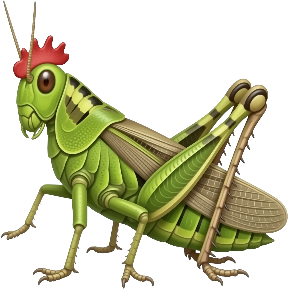 Chicken-grasshopper cross emoji