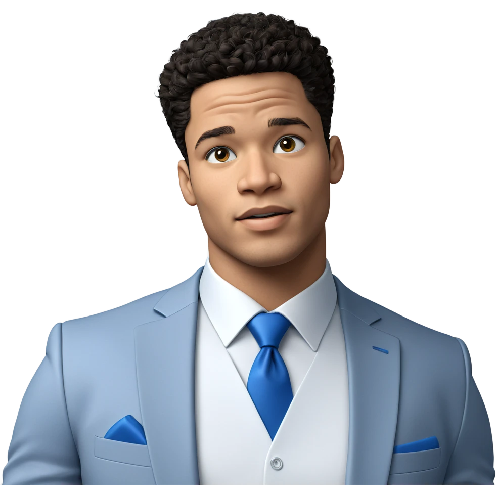 formal look with blue necktie emoji