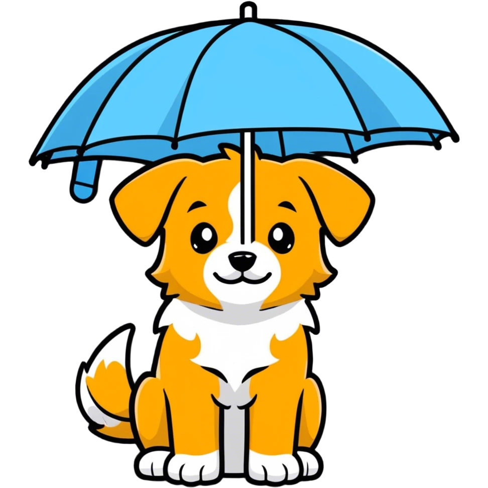 Dog with umbrella  emoji