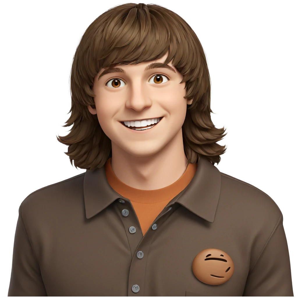 brown haired boy smiling emoji