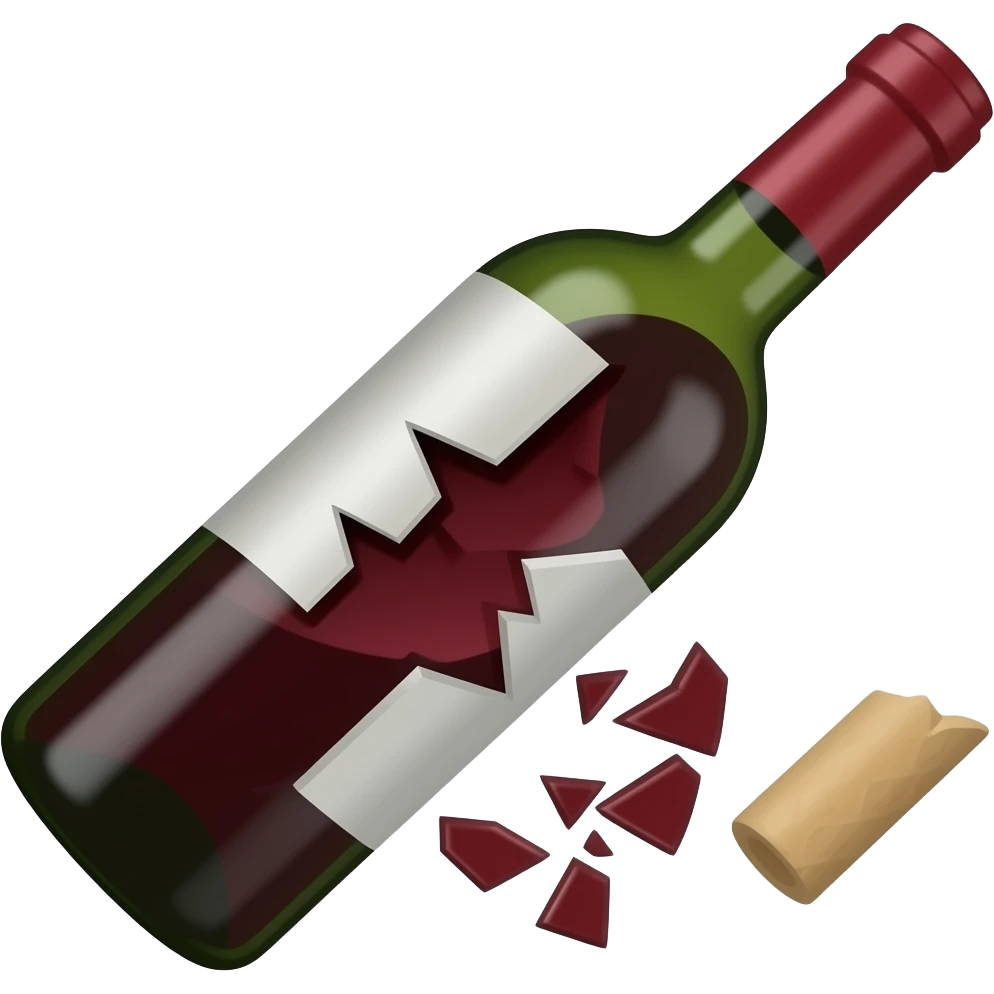 broken wine bottle emoji