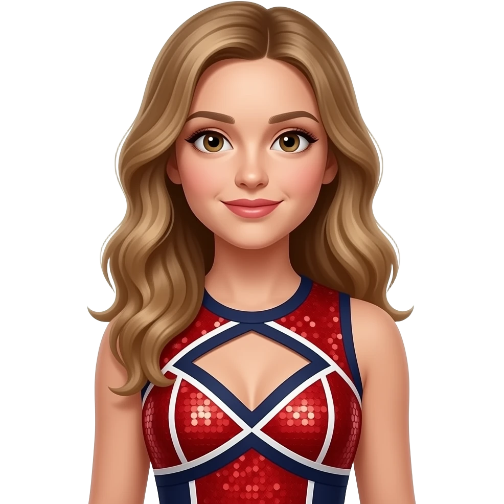 Sabrina carpenter is wearing a red dress features a structured silhouette with dark contrast trim (giving it a slightly sporty, cheer-inspired edge) and shimmering sequins that caught the desert stage lights perfectly. emoji