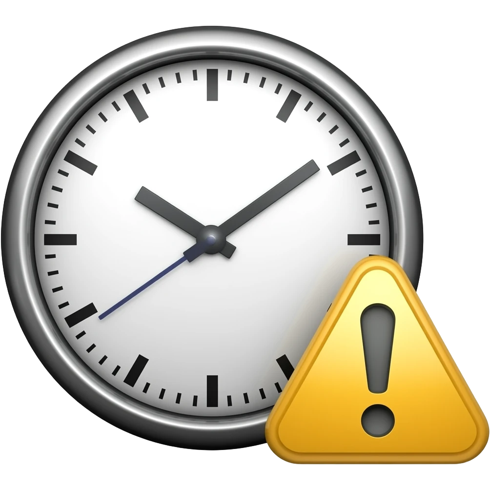 clock with exclamation icon beside it emoji