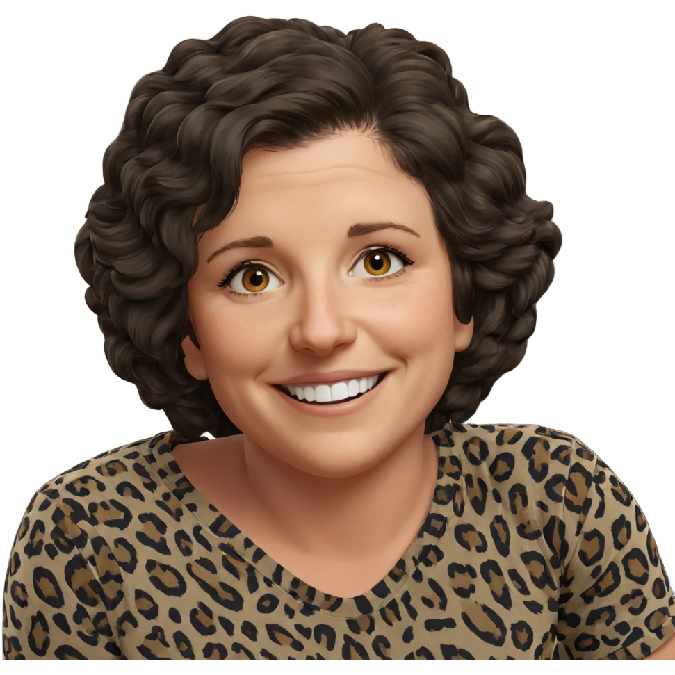 smiling girl in leopard print emoji