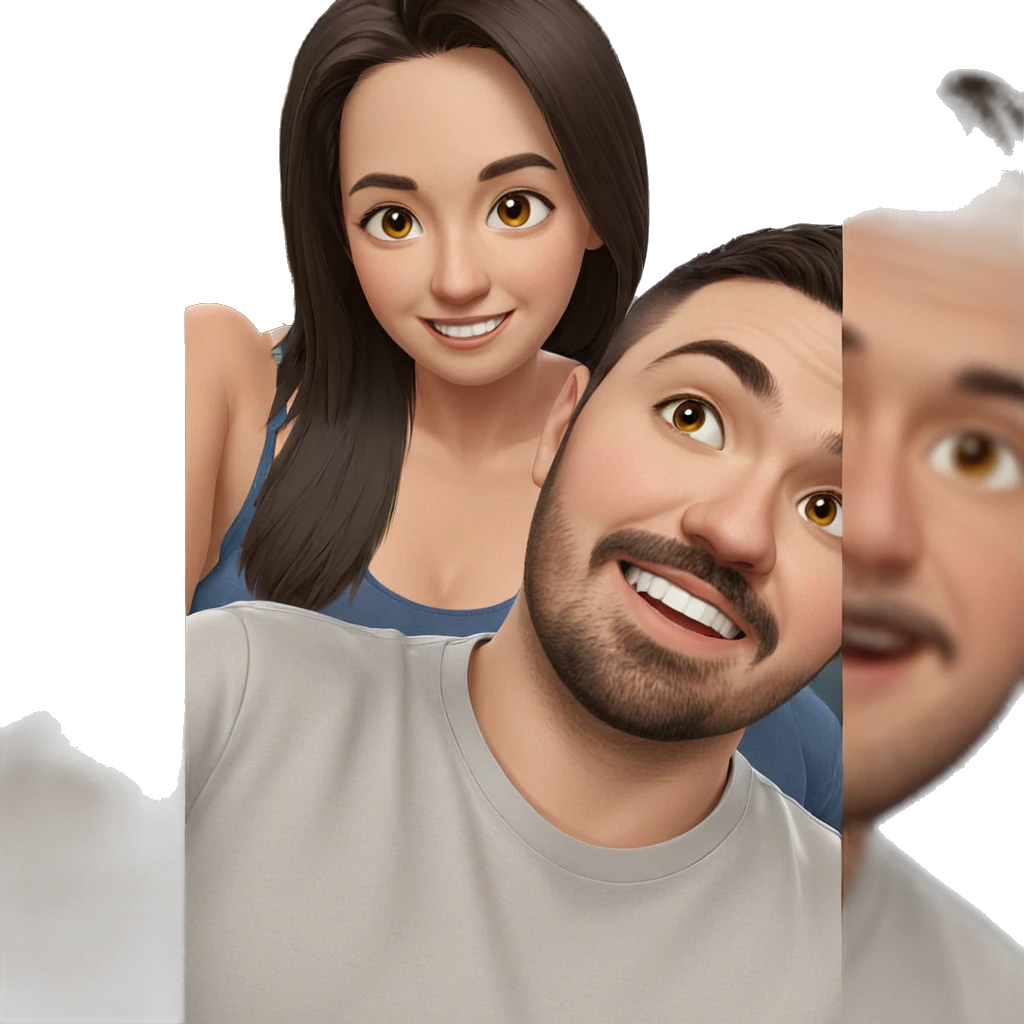 smiling couple with shirt styles emoji