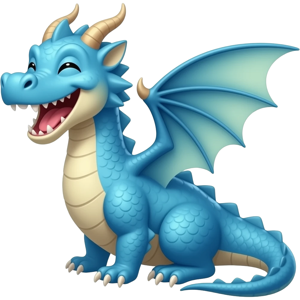 Blue dragon laughing emoji