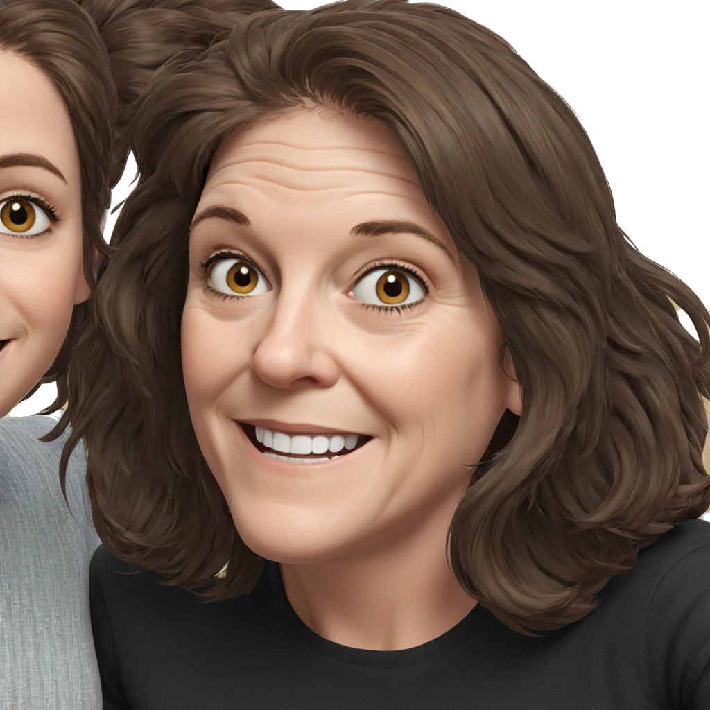 smiling girl with brown hair emoji