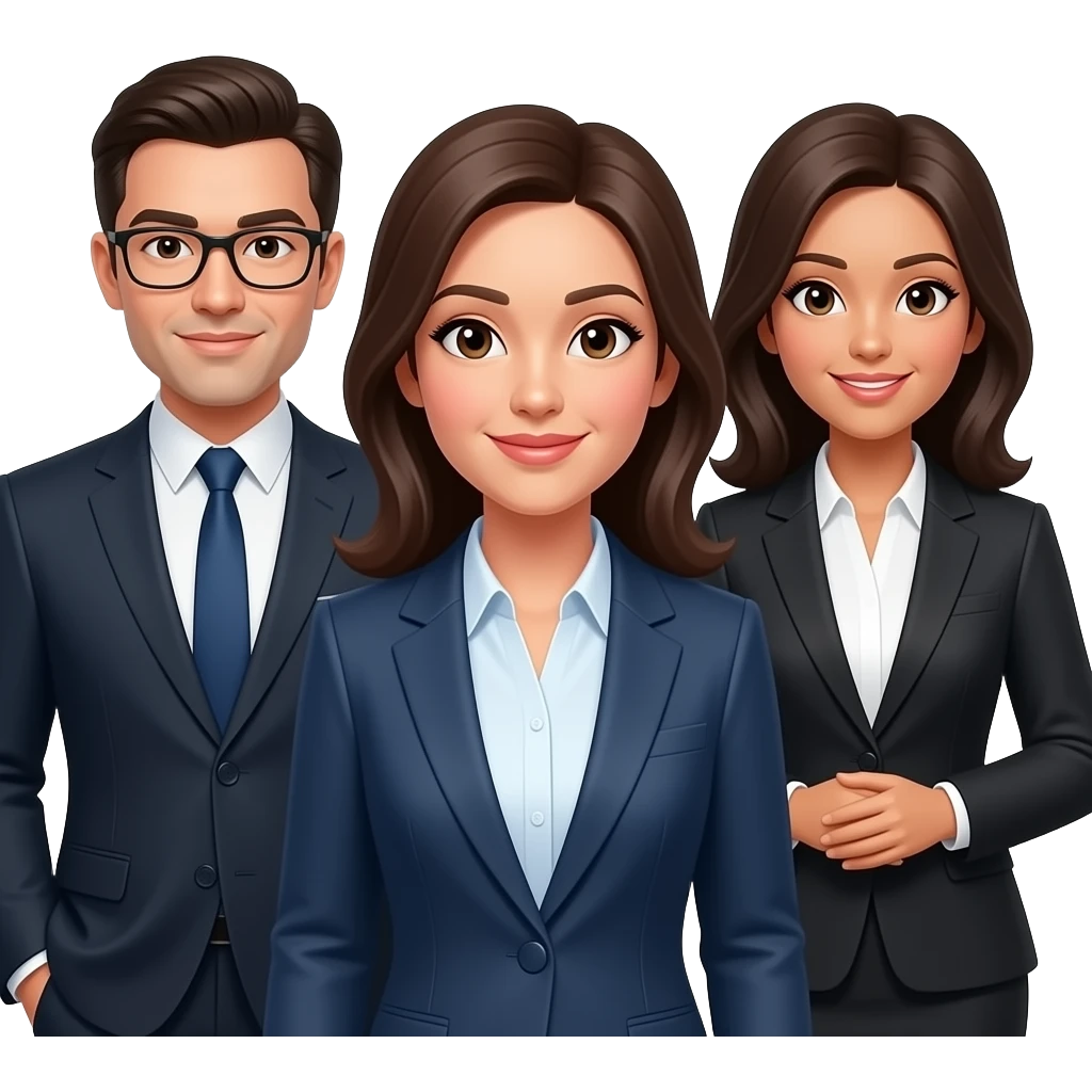 Three business professionals (male and female) emoji
