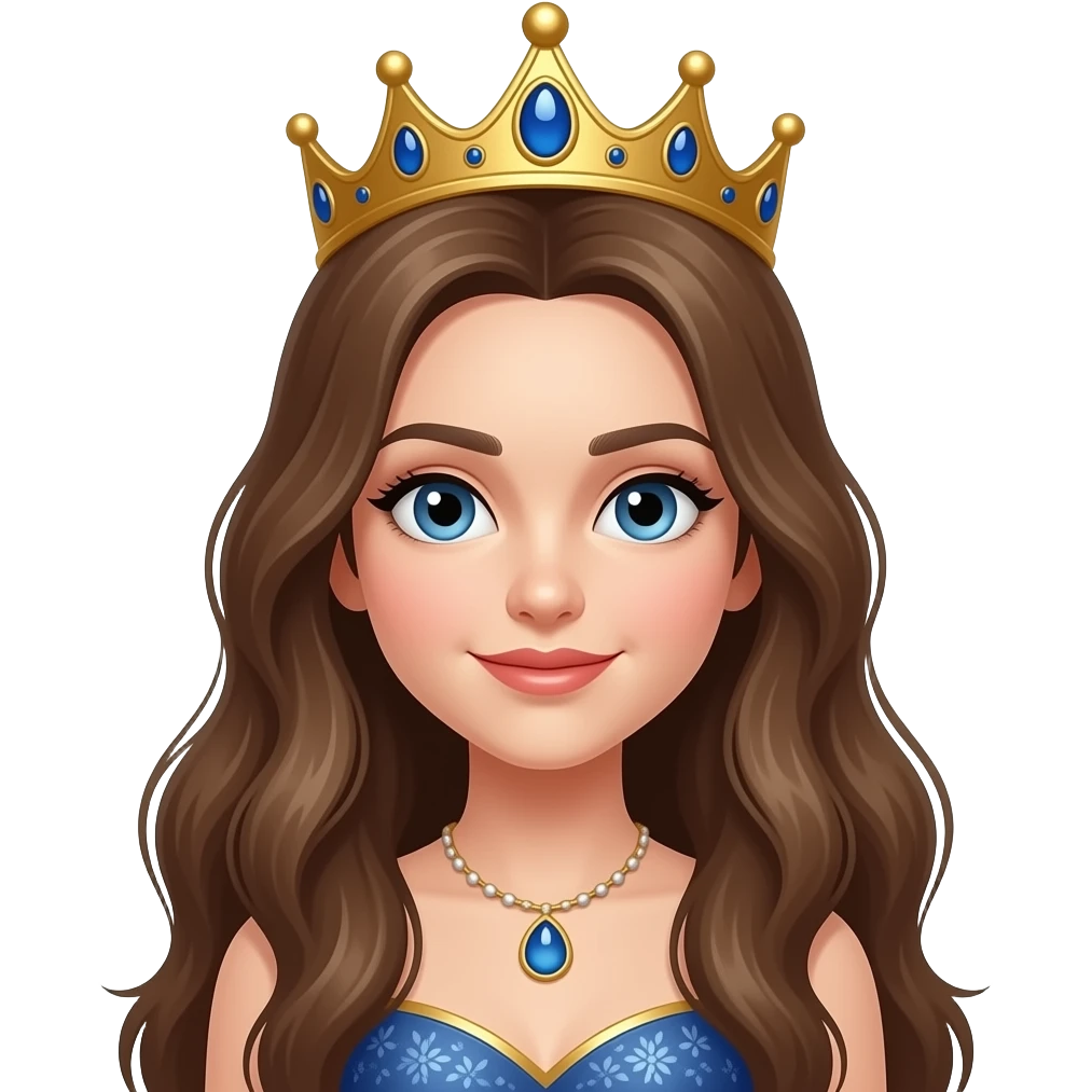 Long hair queen girl emoji emoji