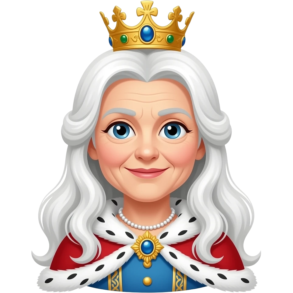 queen old with white high hair emoji