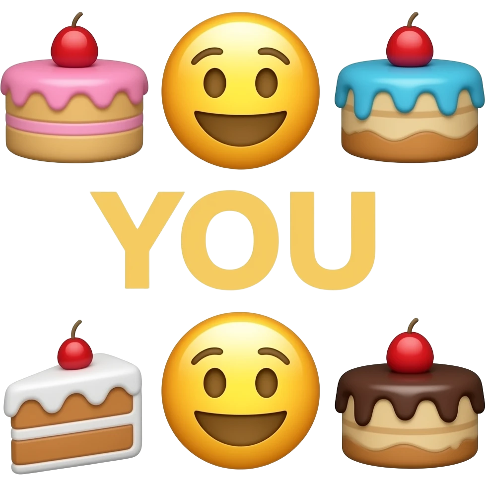 Pasta emojileriyle İYİ Kİ DOĞDUN yaz emoji