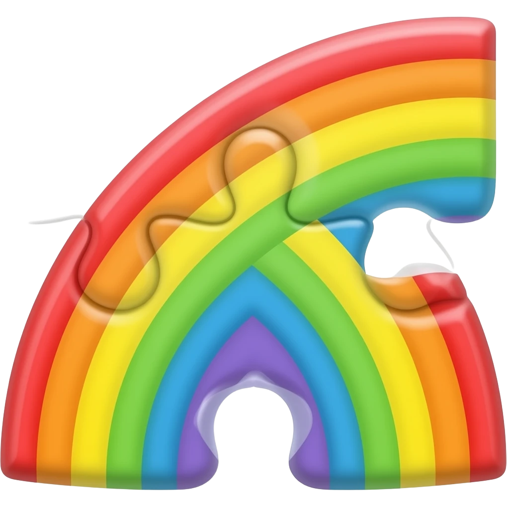 🌈-right rainbow puzzle and rainbow completed emoji