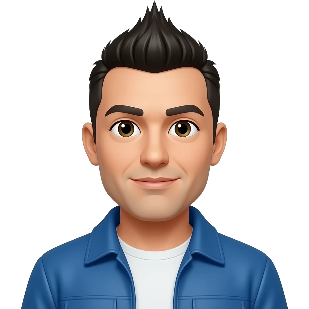 man with  mohawk and blue yes emoji