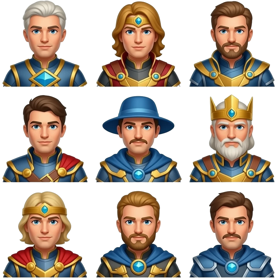 create emoji of immortal heroes  based on game infinity kingdom emoji