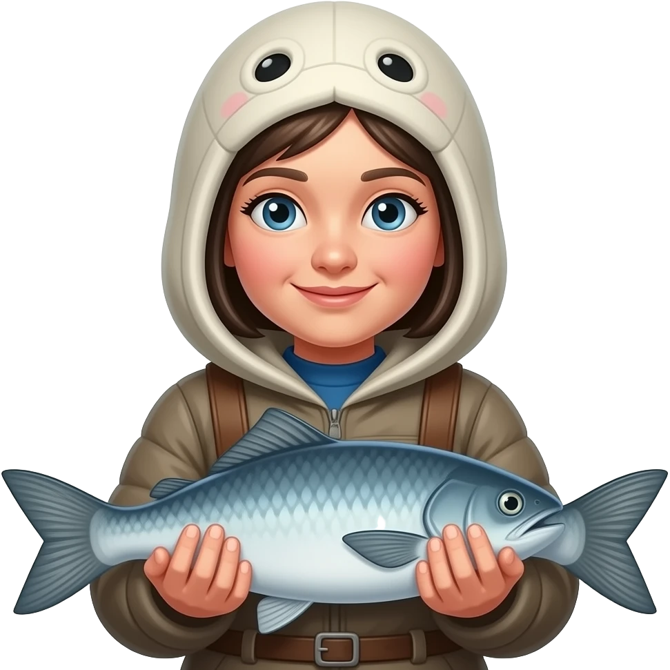 Arctic women holding fish emoji