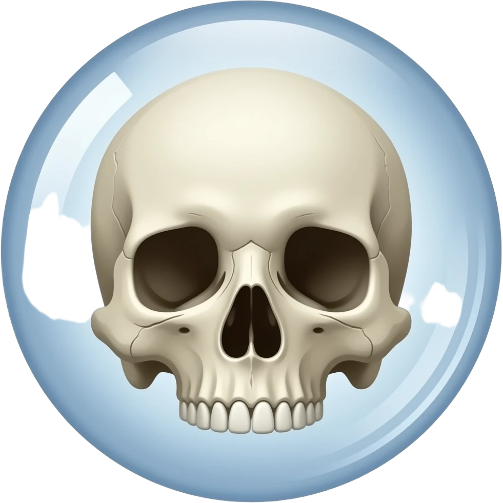 Skull in a bubble emoji