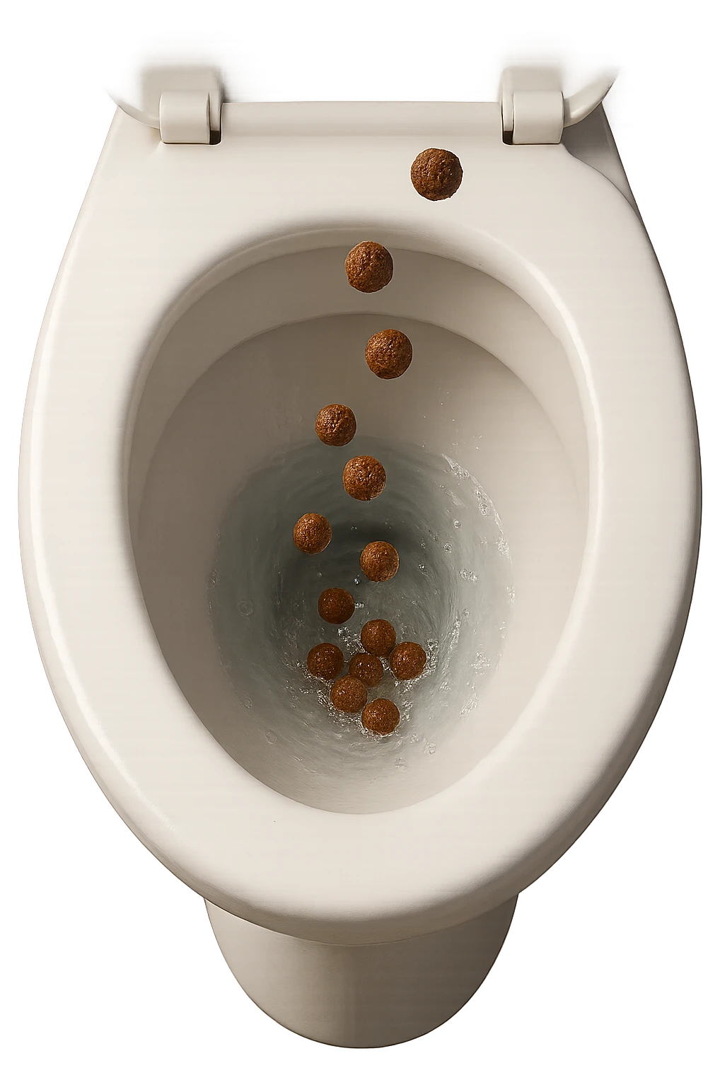 wc realistico con feci a palline che ci cadono dentro, iperrealistico 4k
 emoji