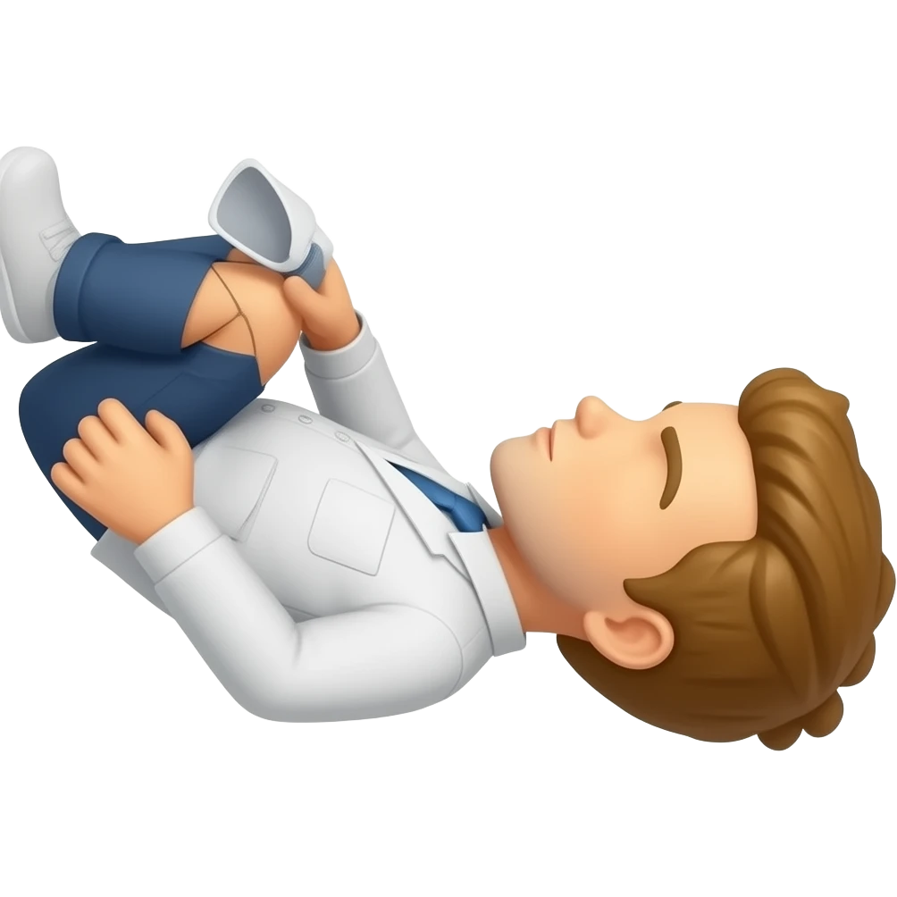 knees up 45 degree, lying on back. from side emoji