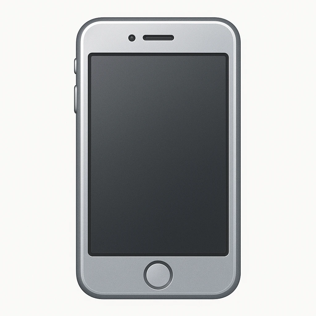 Сгенерируй мне металлический смартфон в стиле эпл емодзи emoji