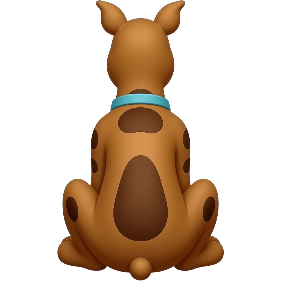 Scooby Doo sitting down from behind emoji