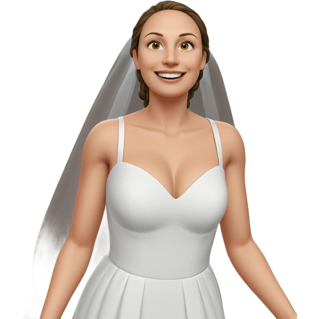 smiling bride in white dress emoji