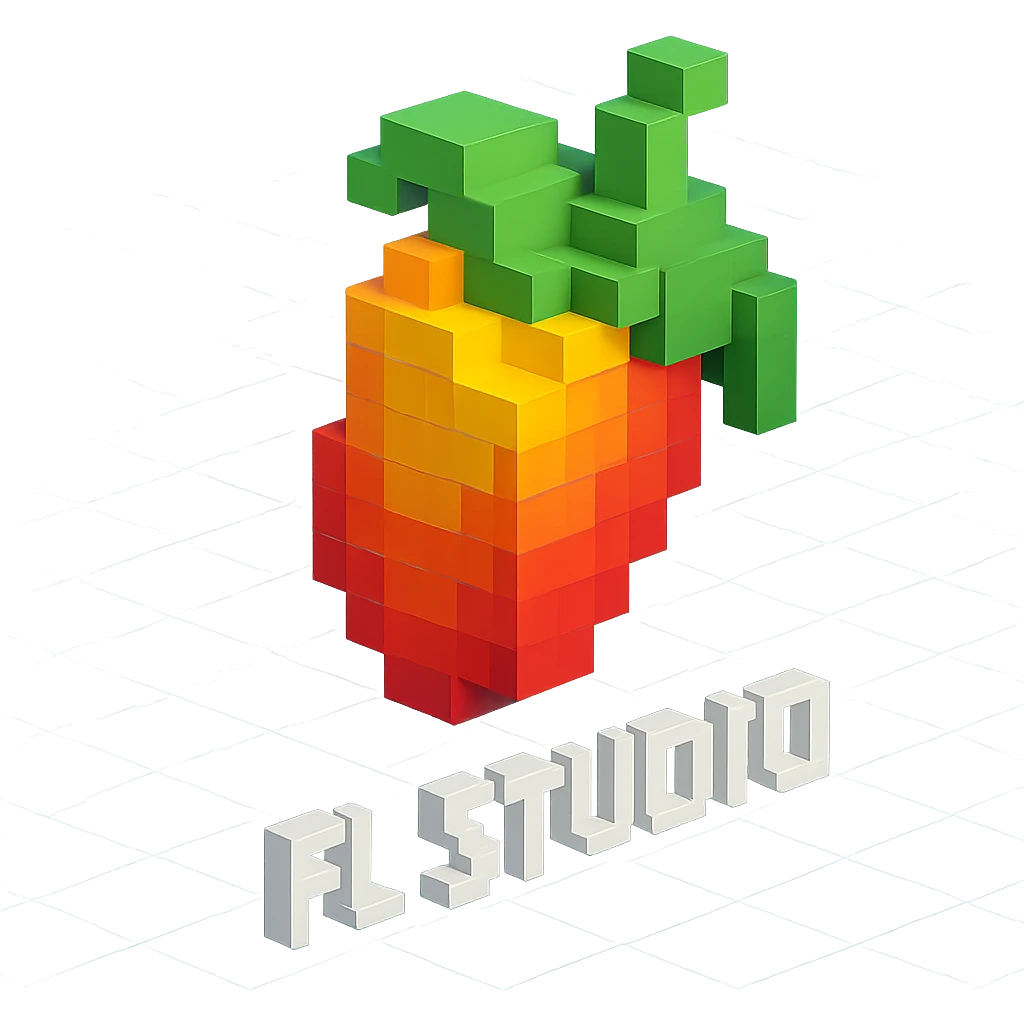 FL Studio logo, voxel style emoji