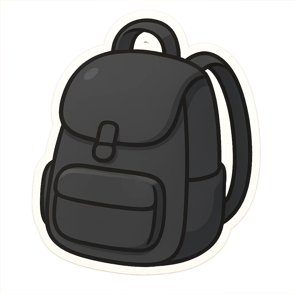 simple black backpack emoji